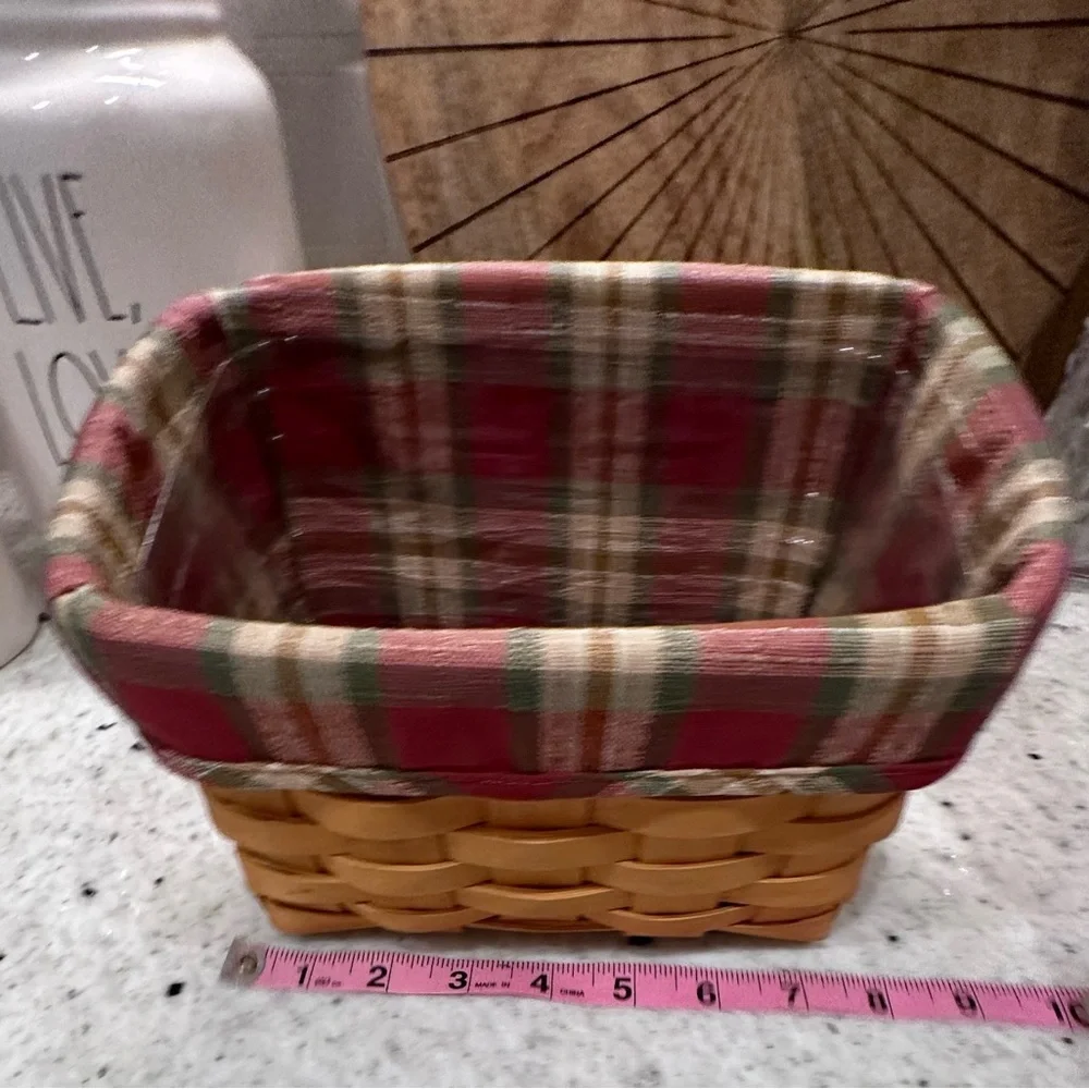 Longaberger Large Recipe Basket 1999 , Protector, Orchard Park Plaid Liner